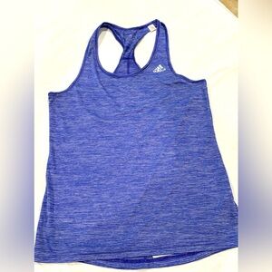 NWOT. Adidas‎ size small ladies racer back tank, purple and white.
